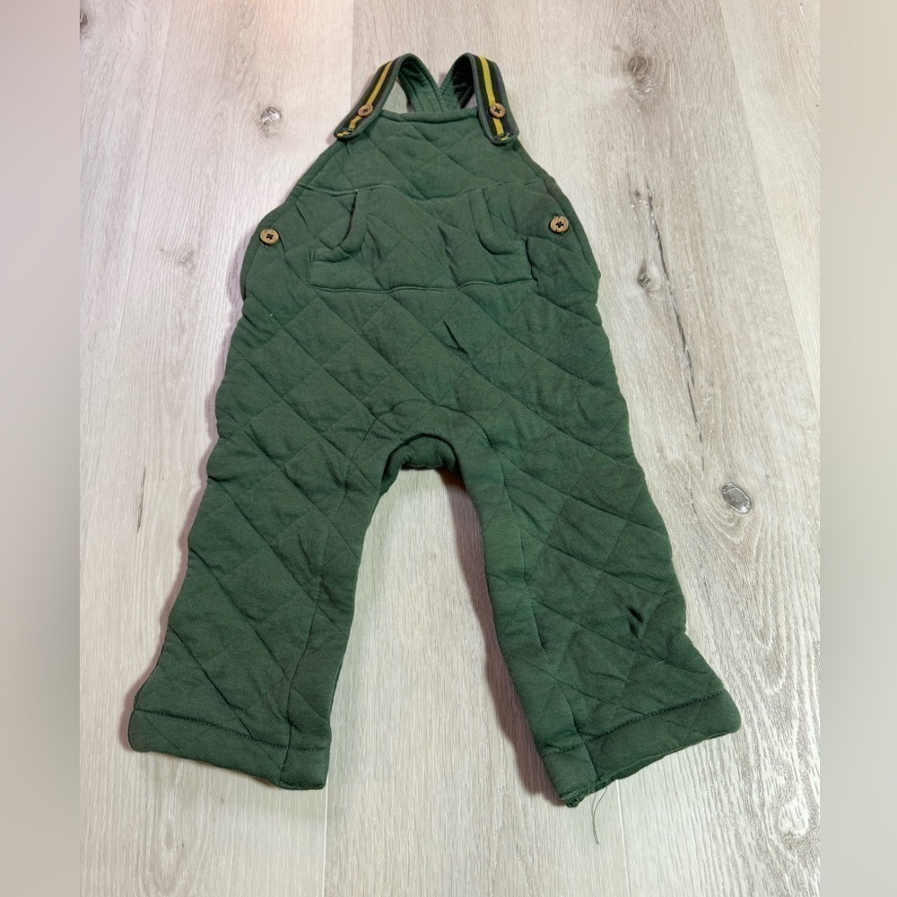 Tommy Bahama Forest Green Quilted Overalls, Size 12mo